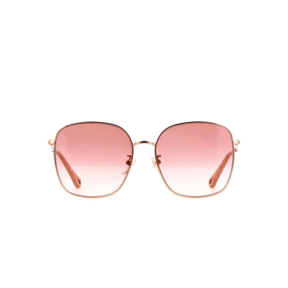 CHLOE ROSE GOLD GRADIENT OVERSIZED SQUARE SUNGLASSES CH0076SK - Picture 6 of 7